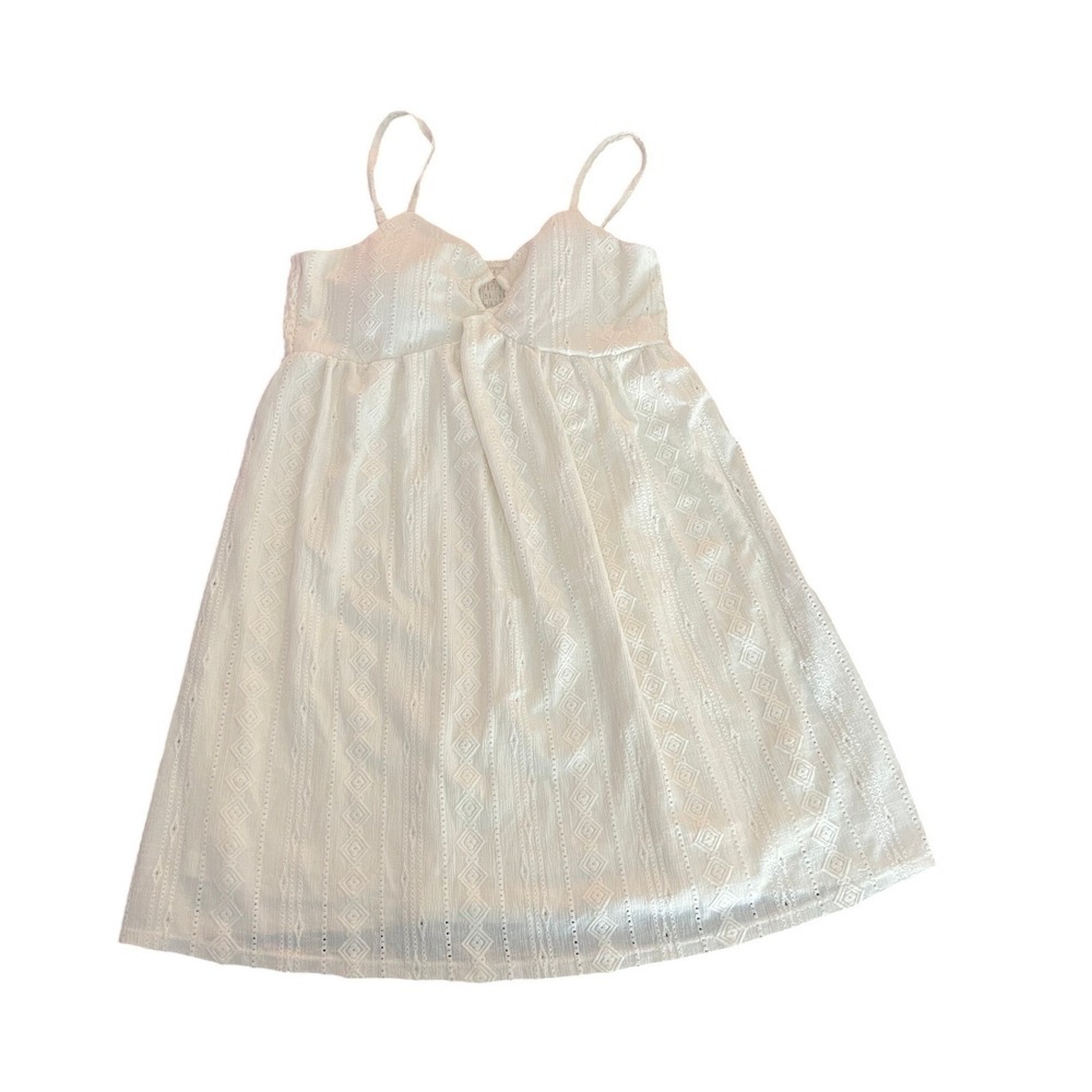 No Boundaries White Eyelet Mini Dress Womens L 11-13 (1139)